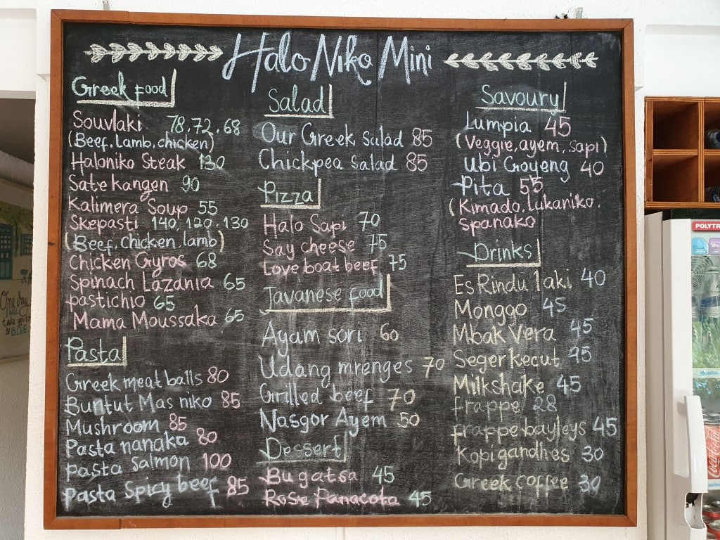 Menu HaloNiko